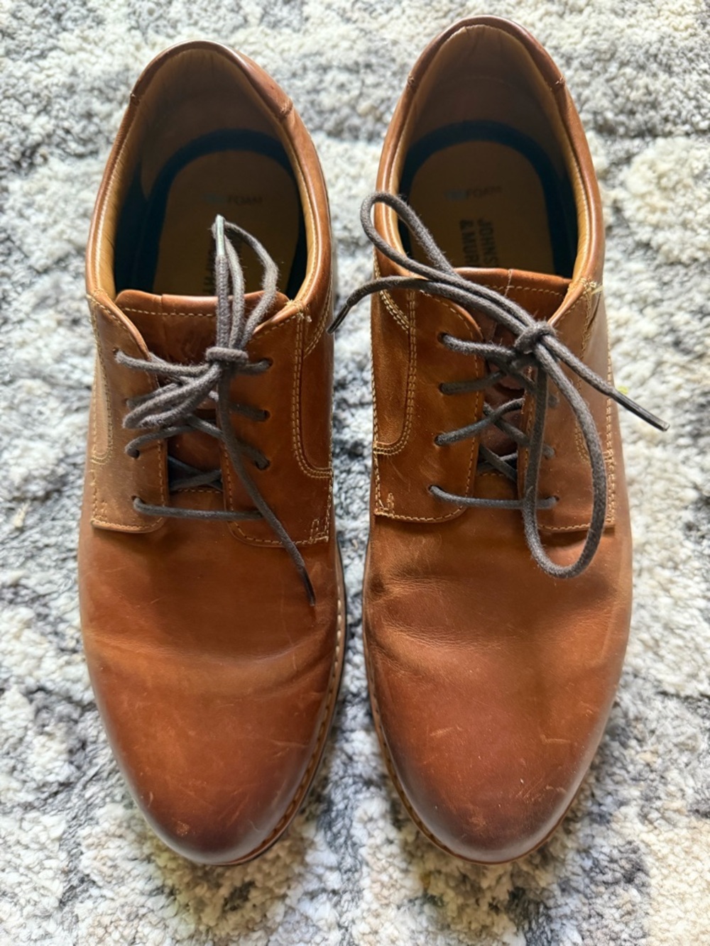 Johnston & Murphy Tan Leather XC+ Plain Parker Toe Shoe